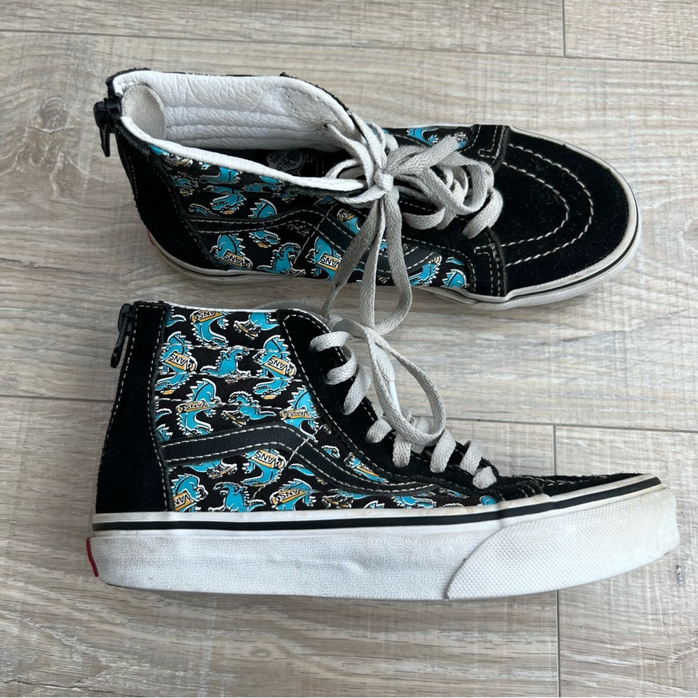Vans Boys Sk8-Hi Vanosaur Dinosaur Black Skateboard Shoes